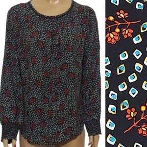 Loft Keyhole Back Pintuck Cuff Blouse